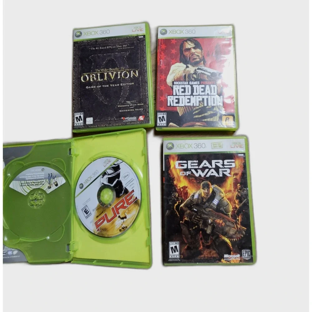 Lot of 4 Microsoft Xbox 360‎ Games - Gear of War, Red Dead Redemption, Batman